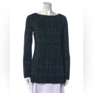 St. John Dark Green Crew Neck Sweater